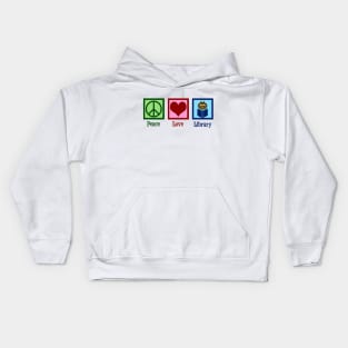 Peace Love Library Kids Hoodie